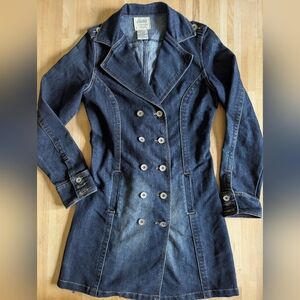 JouJou Denim Military Trench Jacket Coat S